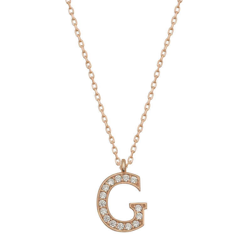 Silver Rose Letter G Women’s Necklace