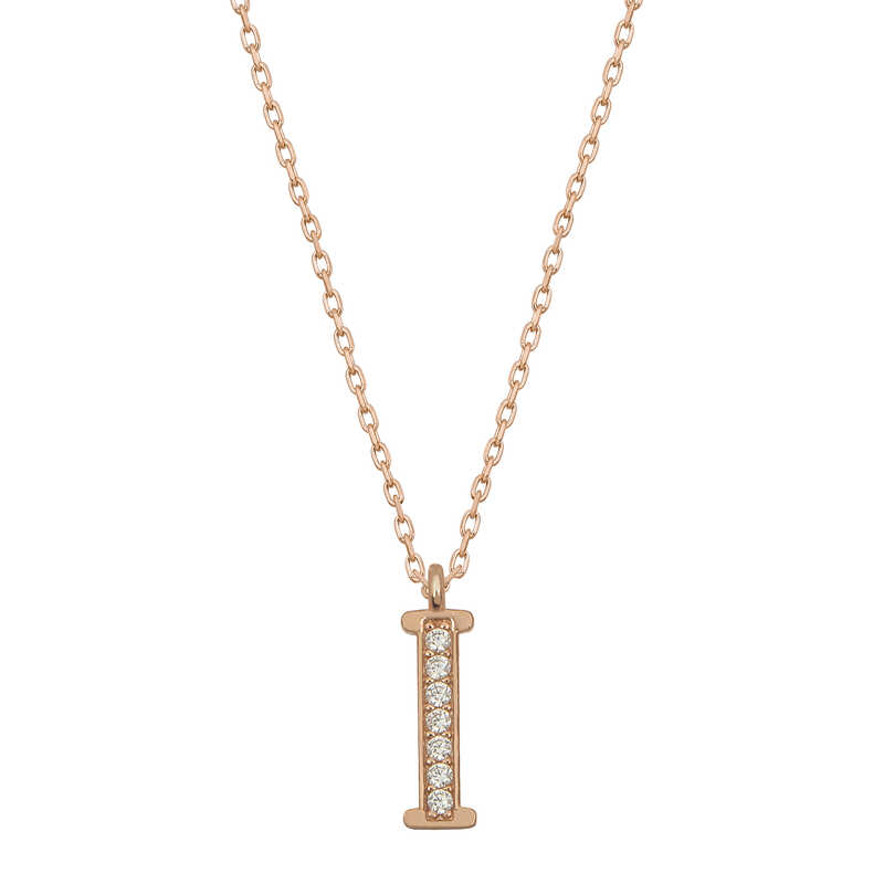 Silver Rose Letter I Women’s Necklace