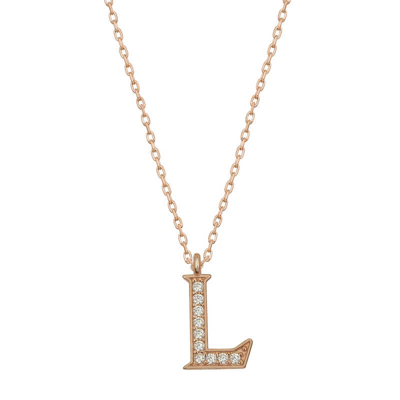 Silver Rose Letter L Women’s Necklace