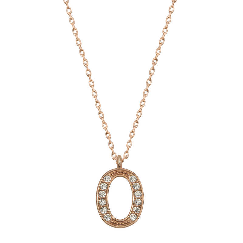Silver Rose Letter O Women’s Necklace