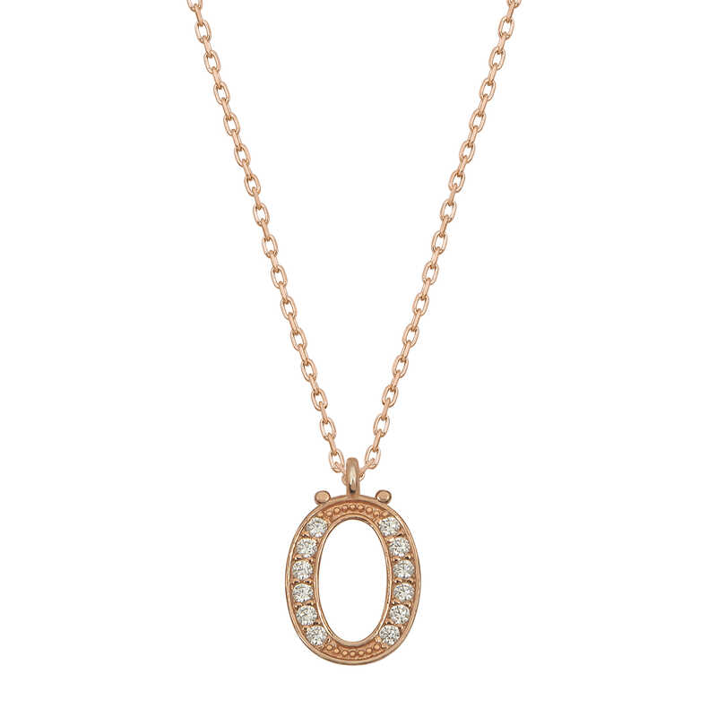 Silver Rose Letter O Women’s Necklace
