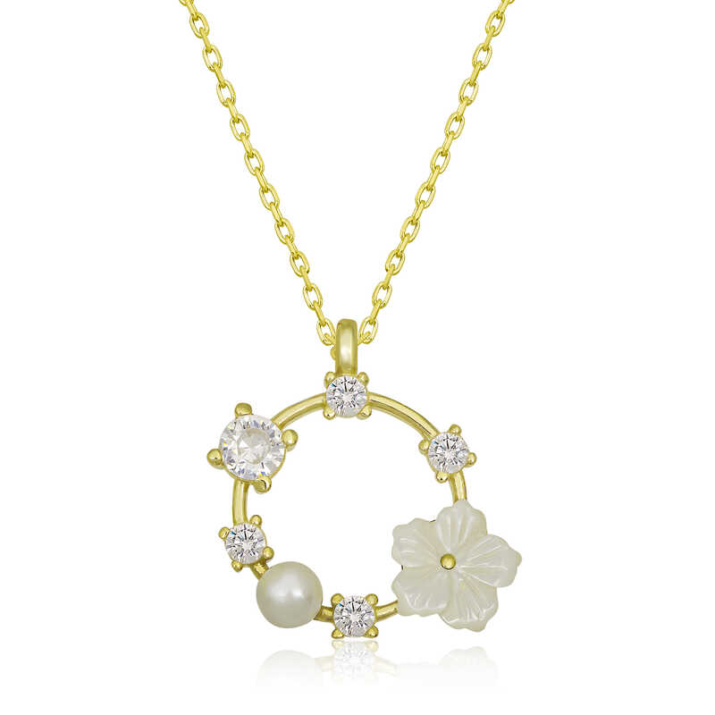 Silver Gold Magnolia Flower Women’s Necklace