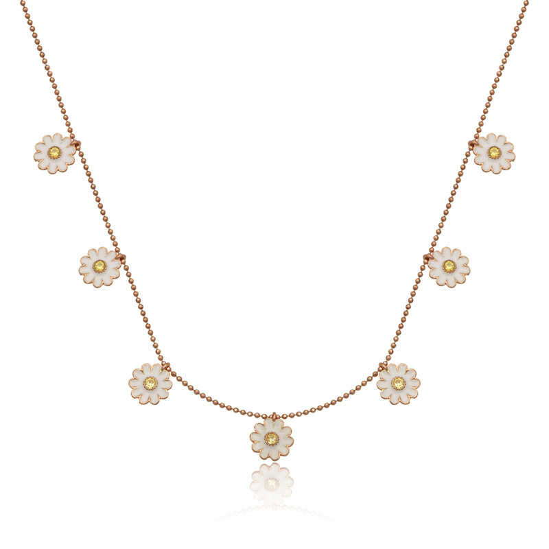 Silver Rose Daisy Lucky Women’s Necklace