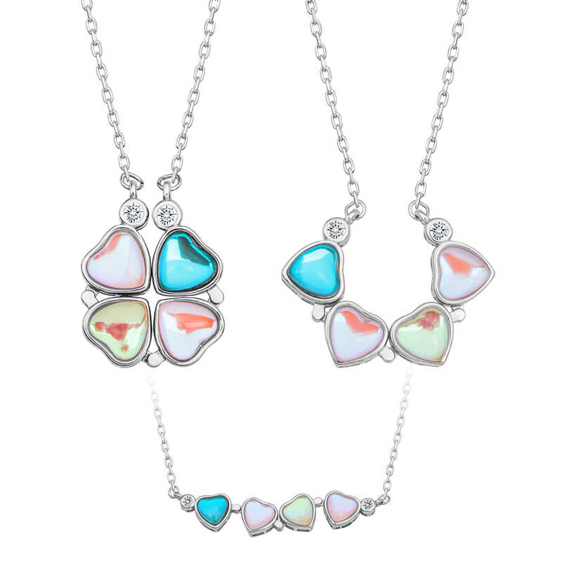 Silver Colored Openable Clover Women’s Necklace