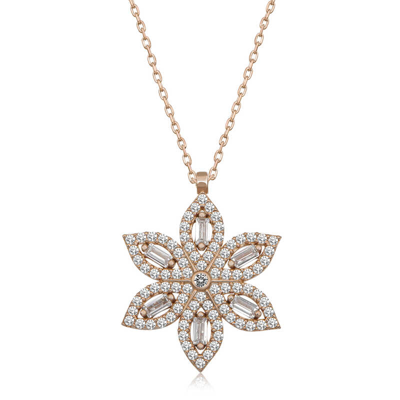 Silver Rose Narcissus Flower Women’s Necklace