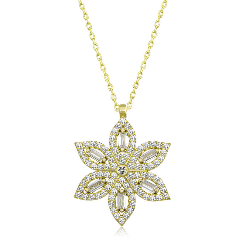 Silver Gold Narcissus Flower Women’s Necklace