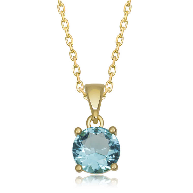 Silver Gold Turquoise Crystal Round Stone Women’s Necklace