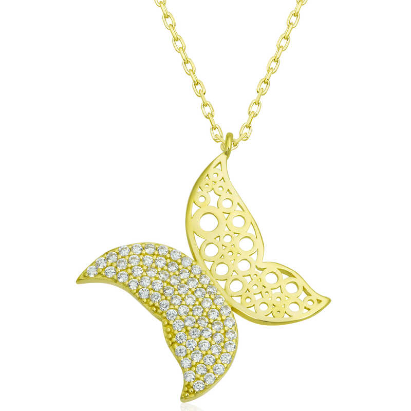 Silver Gold Butterfly Women’s Necklace