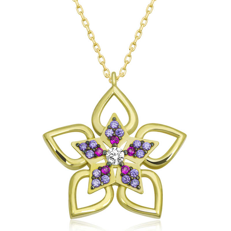 Silver Gold Flower Women’s Necklace
