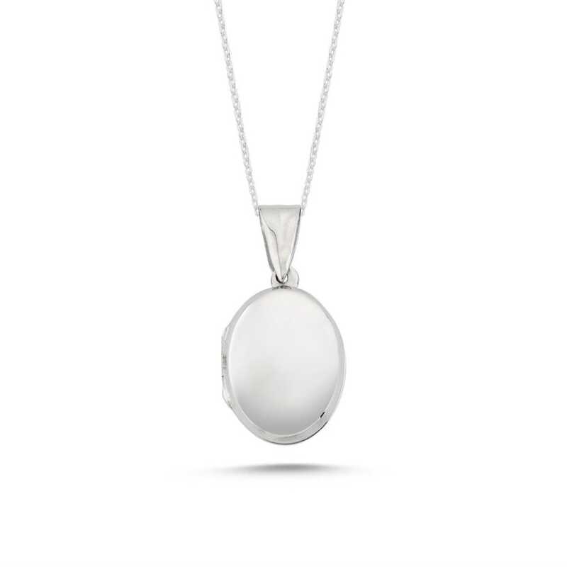 Silver Covered Locket Women’s Necklace