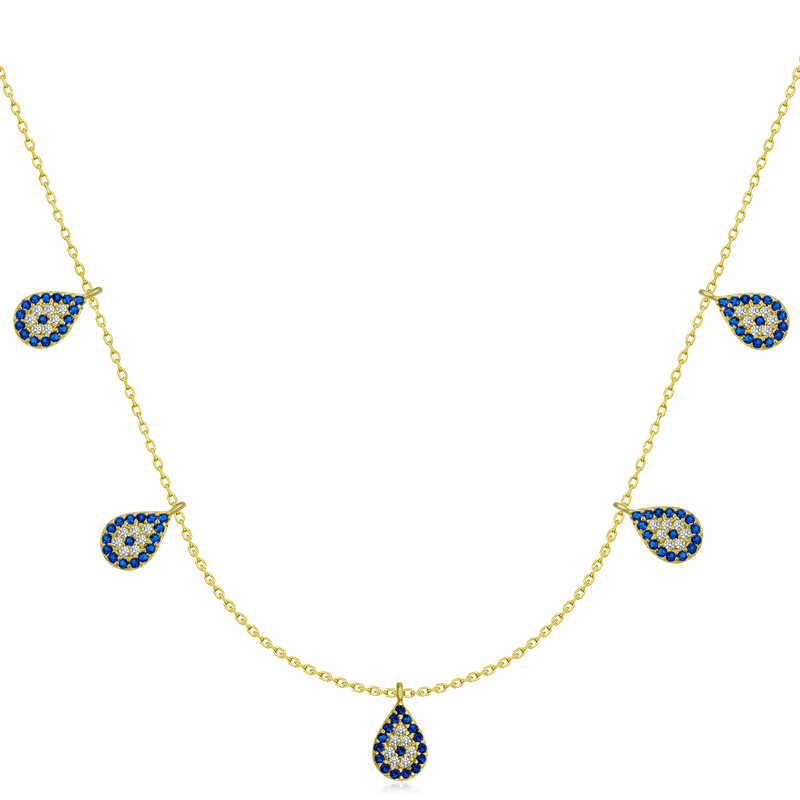 Silver Gold Evil Eye Lucky Women’s Necklace