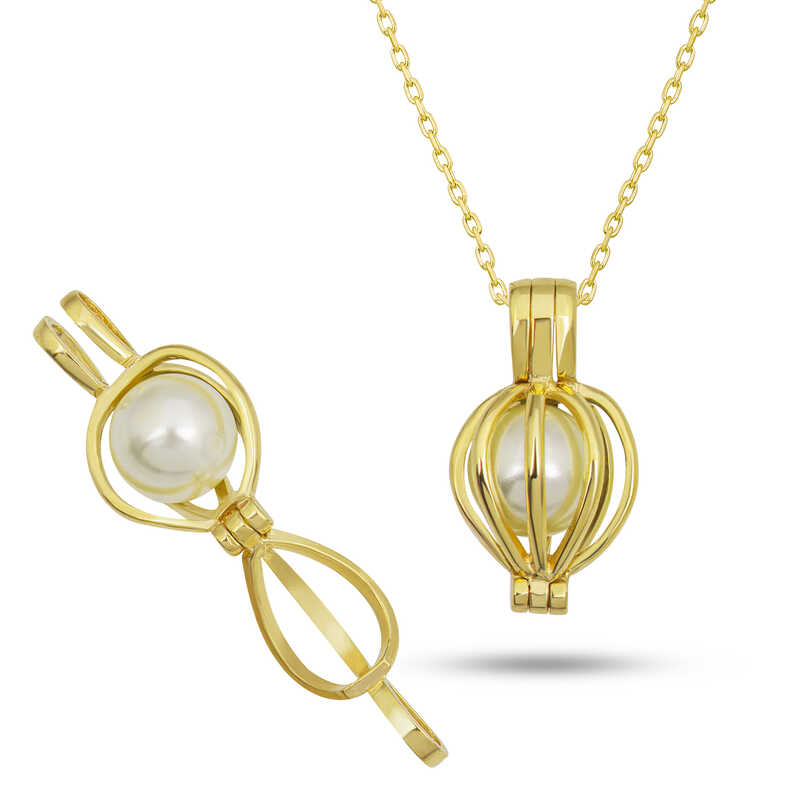 Silver Gold White Pearl Women’s Necklace