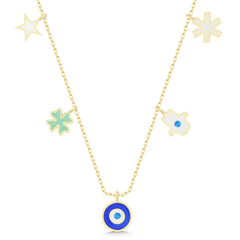 Silver Gold Evil Eye Lucky Women’s Necklace