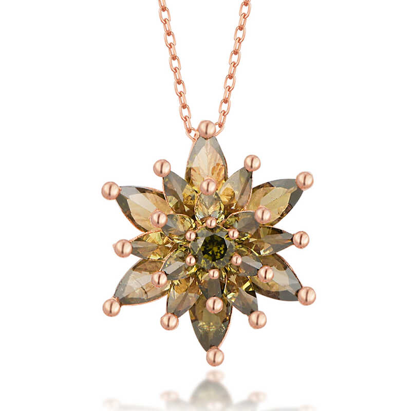 Silver Rose 4 Layer Lotus Flower Women’s Necklace