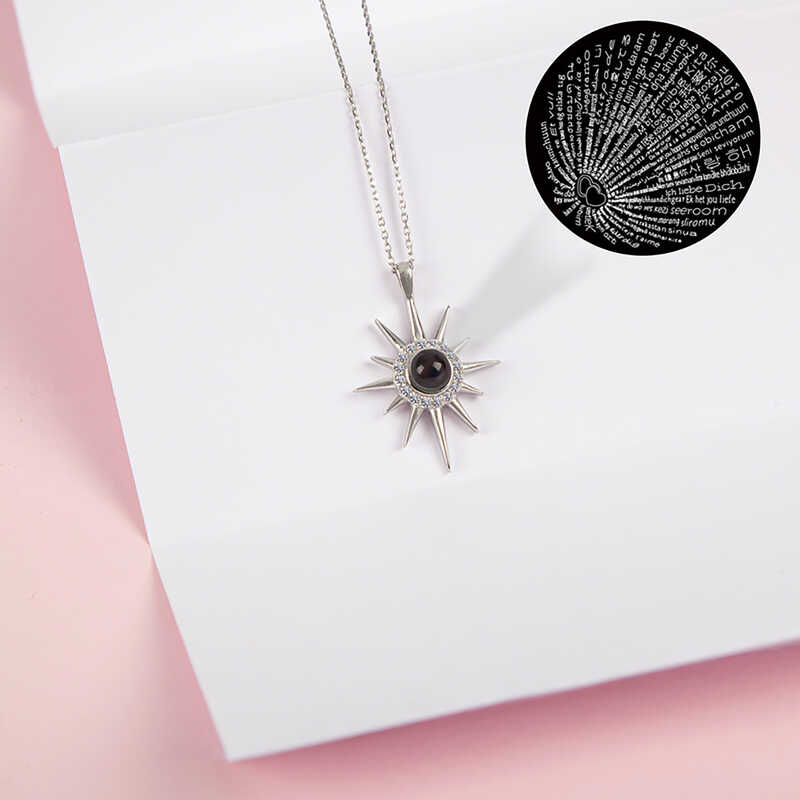 Silver I Love You in 100 Languages North Star Women’s Necklace