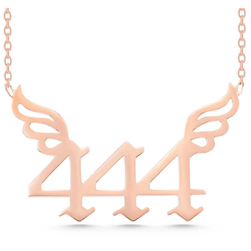 Silver Rose 444 Angel Number Women’s Necklace