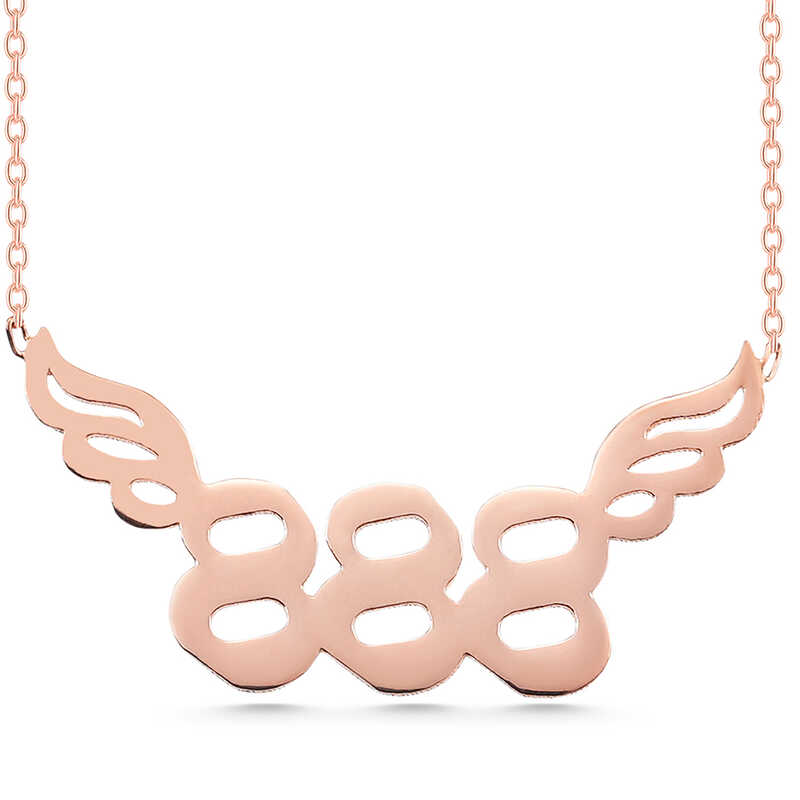 Silver Rose 888 Angel Number Women’s Necklace