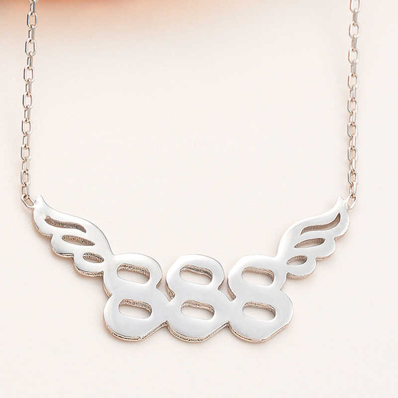 Silver 888 Angel Number Women’s Necklace