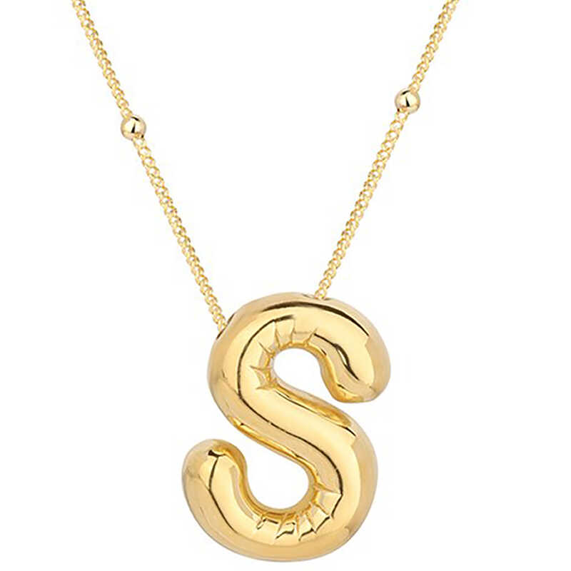 Silver Gold Balloon Letter S Women’s Necklace