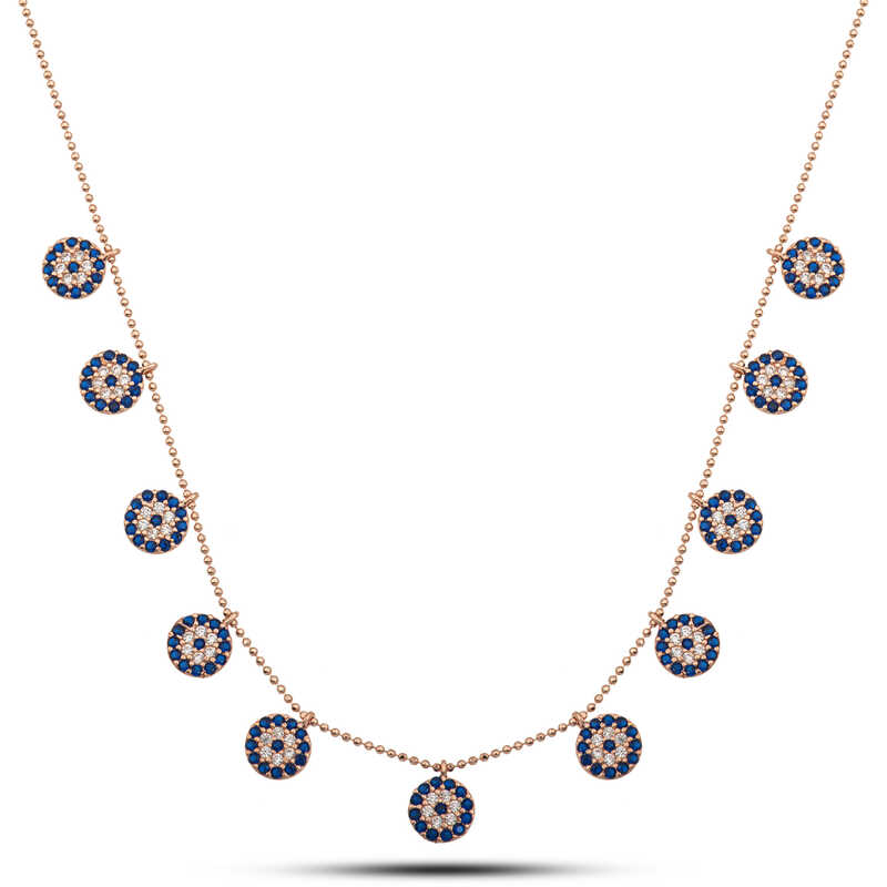 Silver Rose Evil Eye Lucky Women’s Necklace