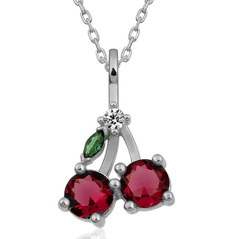 Silver Kiraz Figured Meyve Women's Necklace