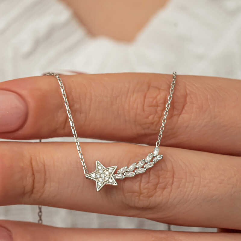 Silver Shooting Star Women’s Necklace