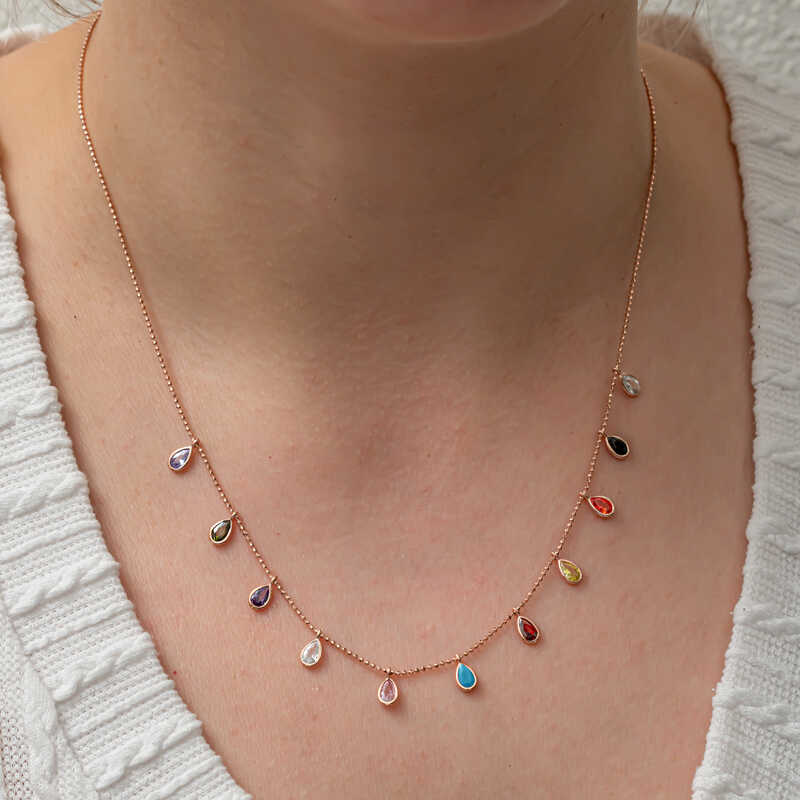 Silver Color Drop Stone Lucky Women’s Necklace