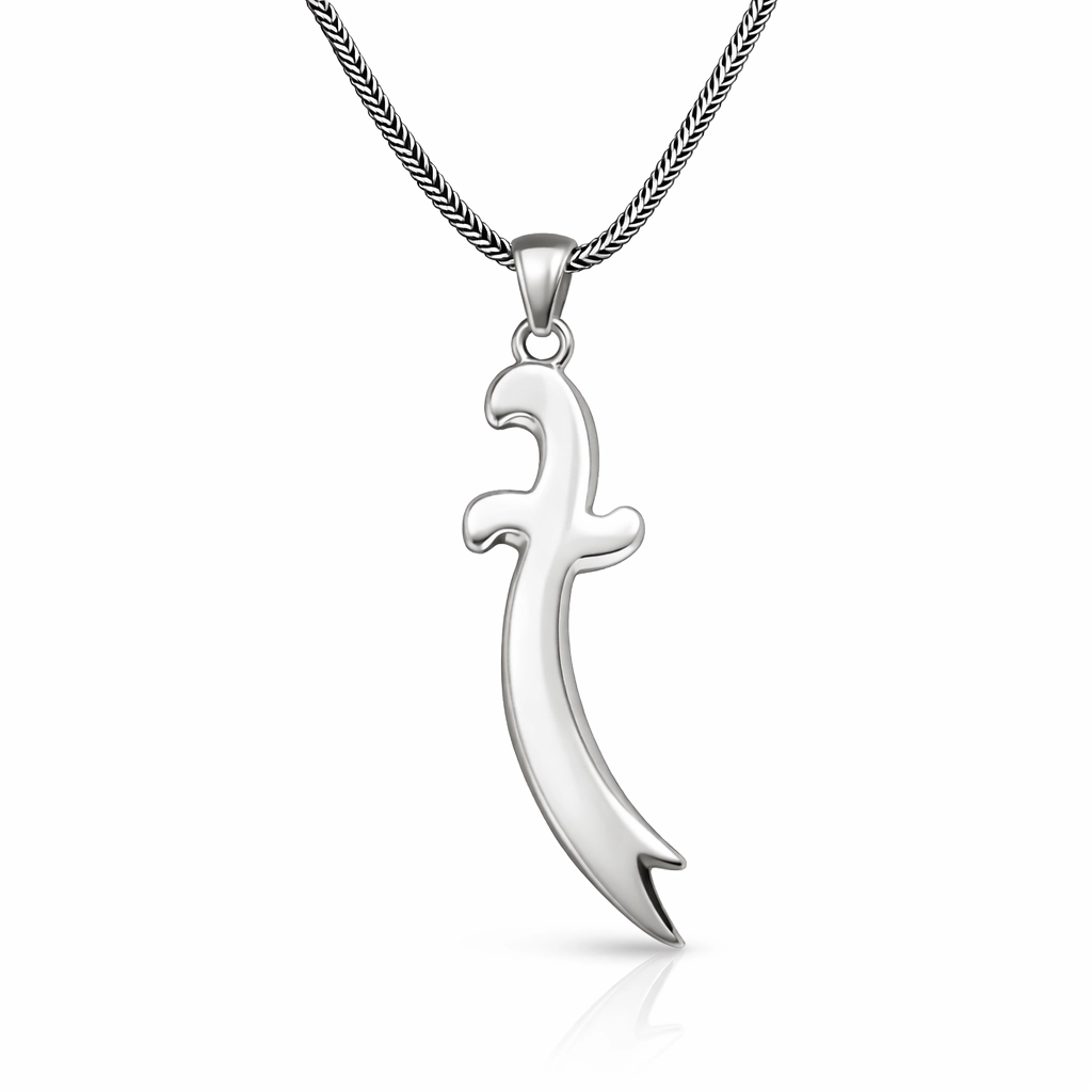 Silver Zulfiqar Sword Men’s Necklace