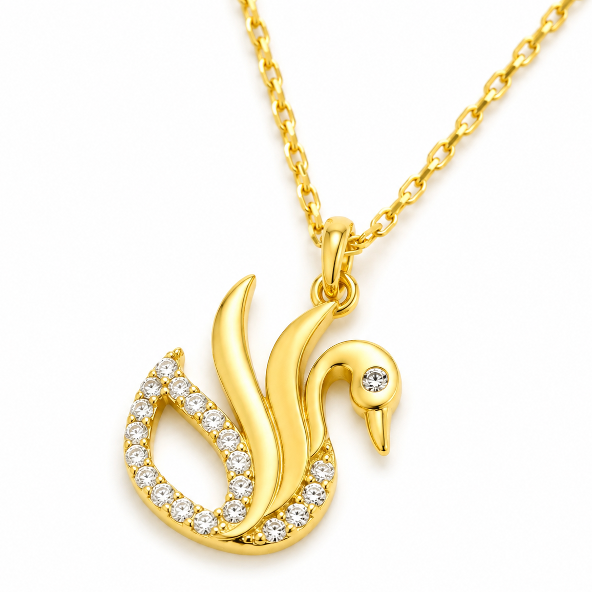 925 Sterling Silver Elegant Swan Necklace for Women