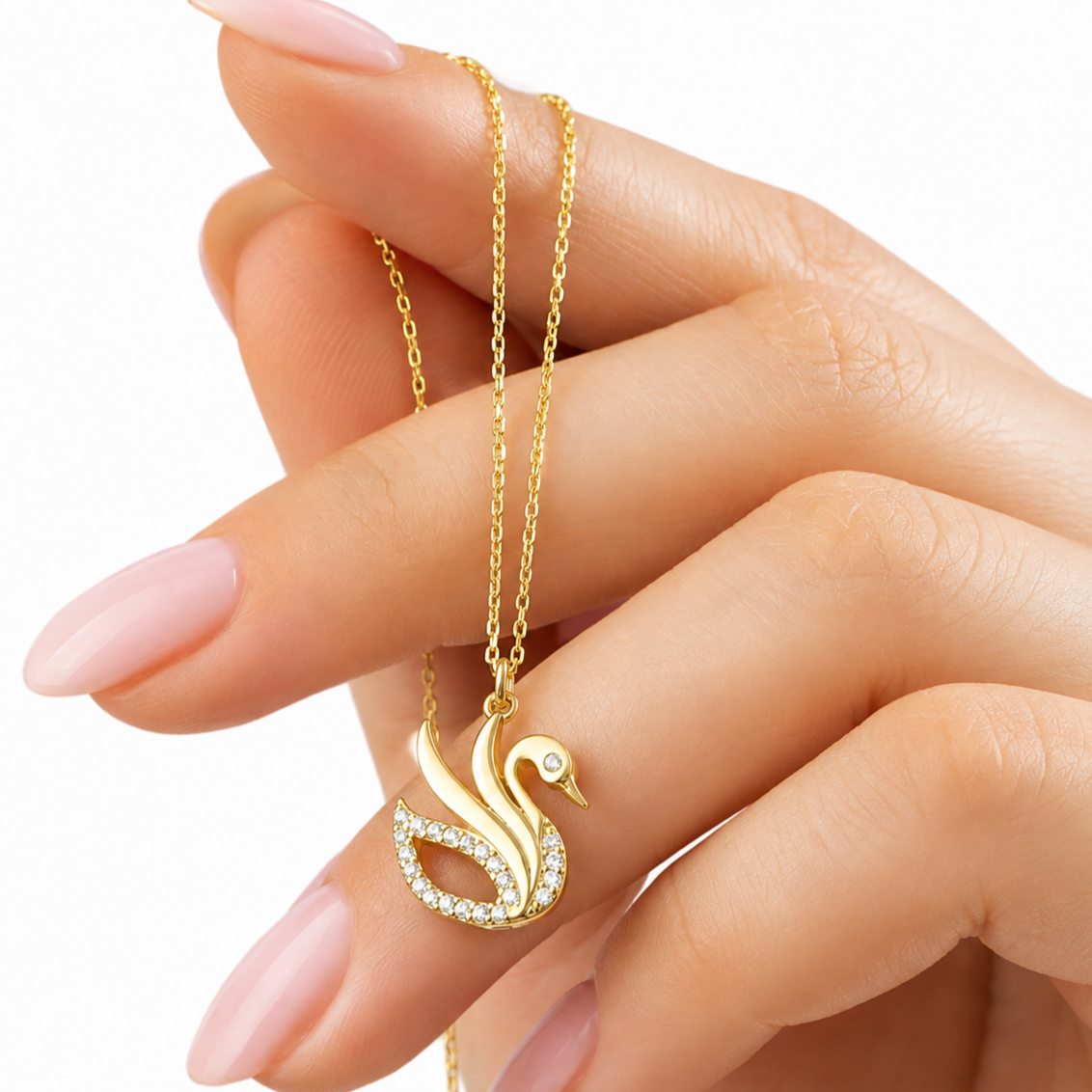 925 Sterling Silver Elegant Swan Necklace for Women