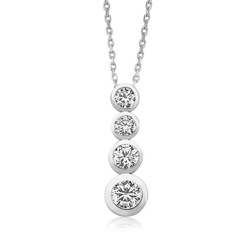 Silver 4 Stone Women’s Necklace