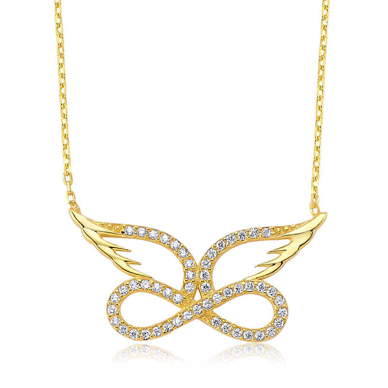 Silver Angel Wing Infinity Women’s Necklace