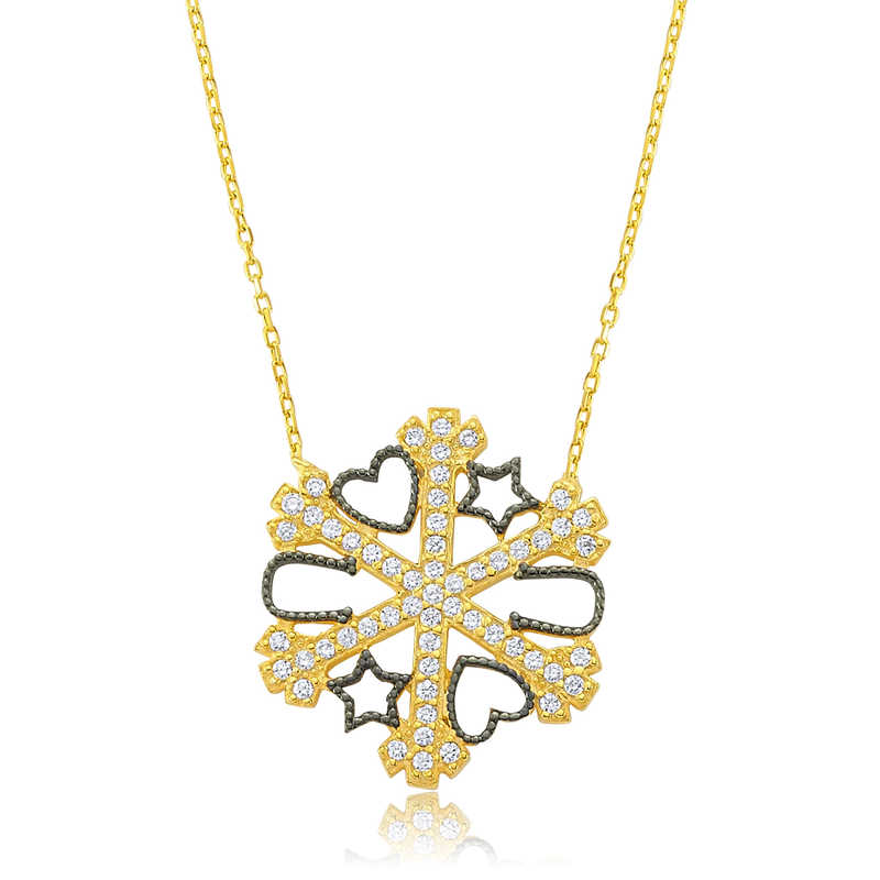 Silver Snowflake Lucky Necklace for Women
