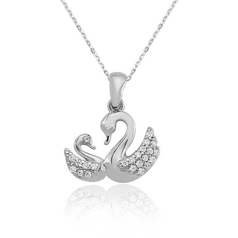 Silver Swan Necklace for Women