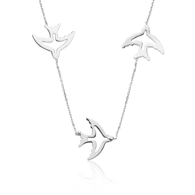 Silver Swallow Necklace for Women