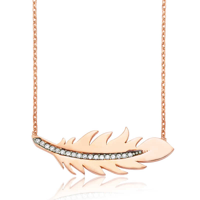 Silver Bird Feather Women’s Necklace