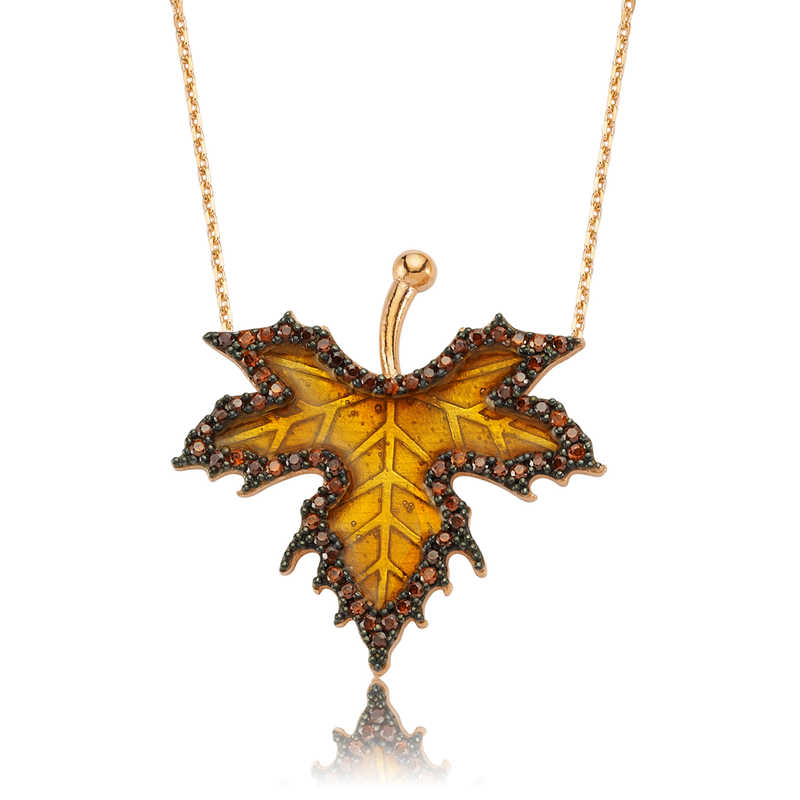 Silver Autumn Sycamore Leaf Necklace
