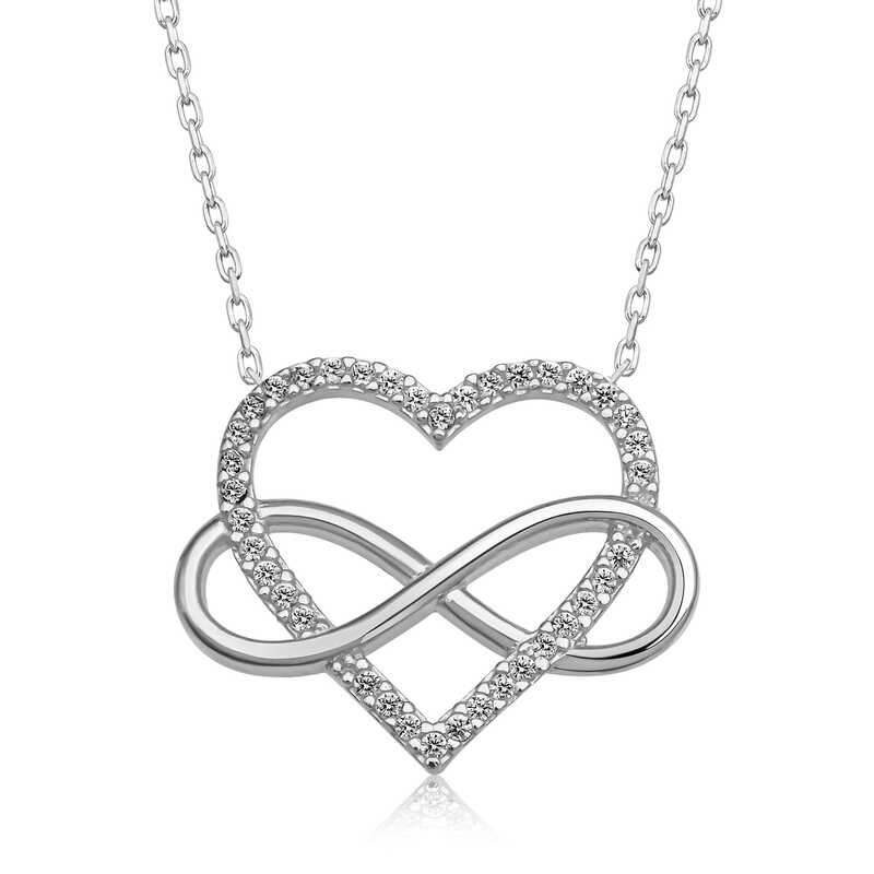 Silver Heart Infinity Women’s Necklace