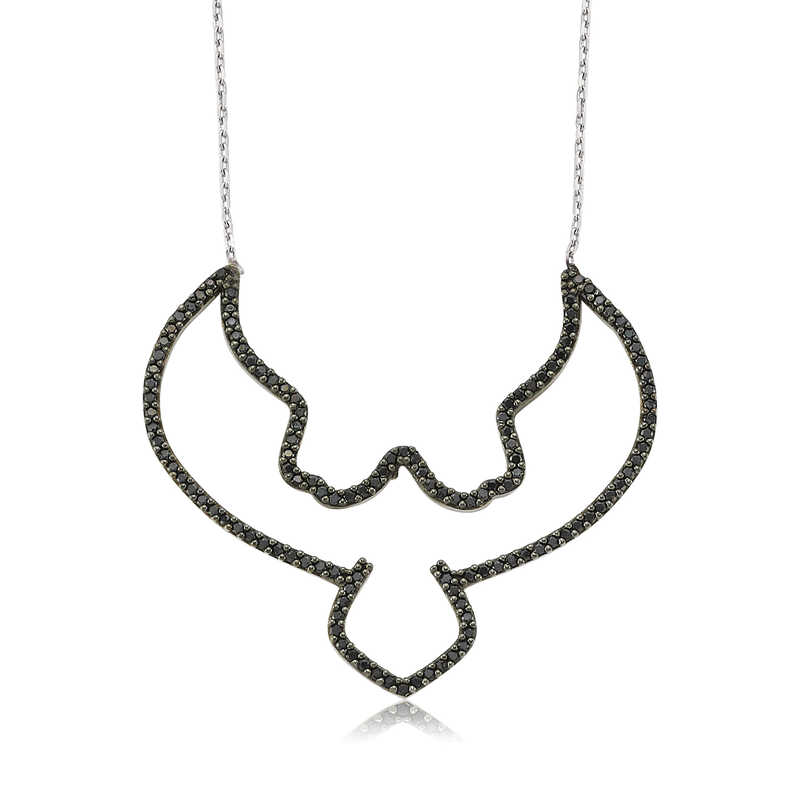 Silver Black Eagle Women’s Necklace