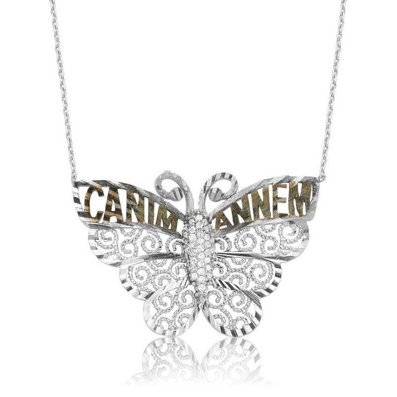 Silver Butterfly My Dear Mother Women’s Necklace
