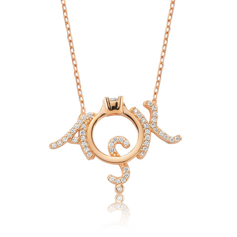 Silver Single Stone Love Women’s Necklace