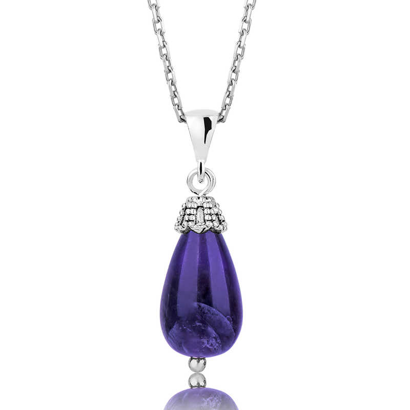 Silver Amethyst Stone Women’s Necklace