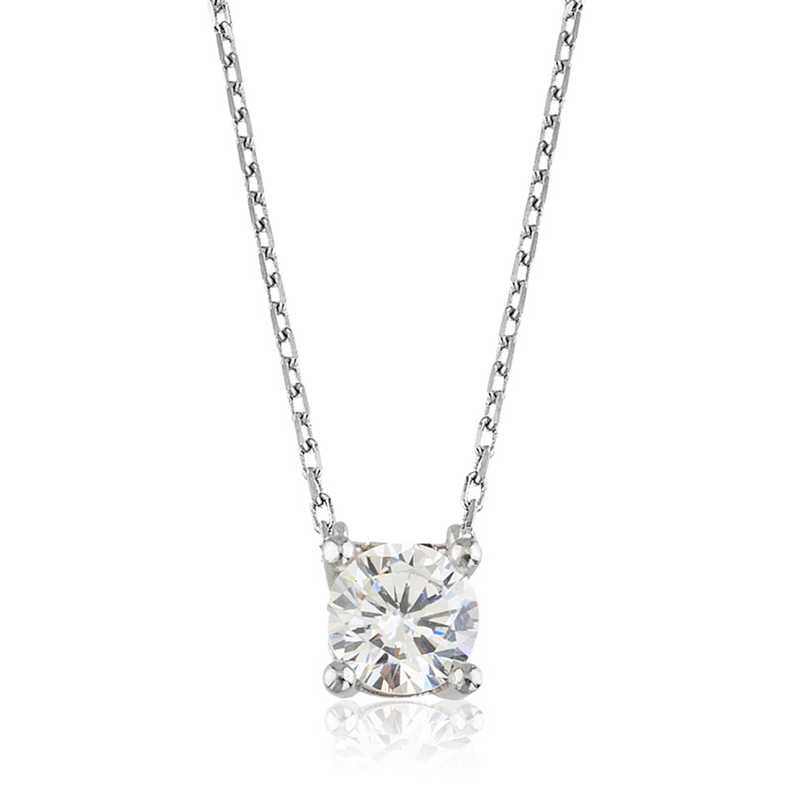 Silver Single Stone Women’s Necklace