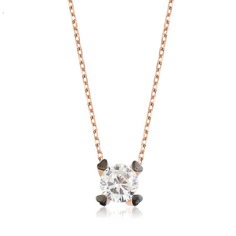 Silver Heart Single Stone Women’s Necklace