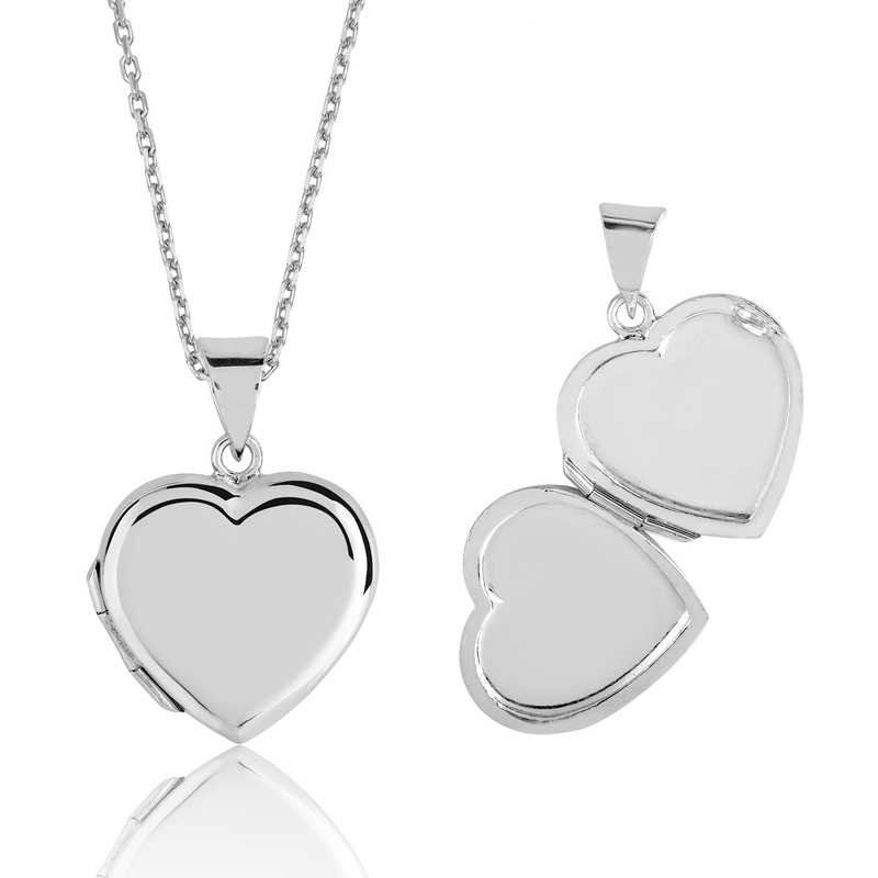 Silver Capped Heart Necklace