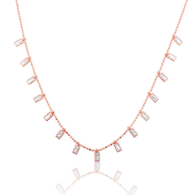 Silver White Stone Women’s Necklace