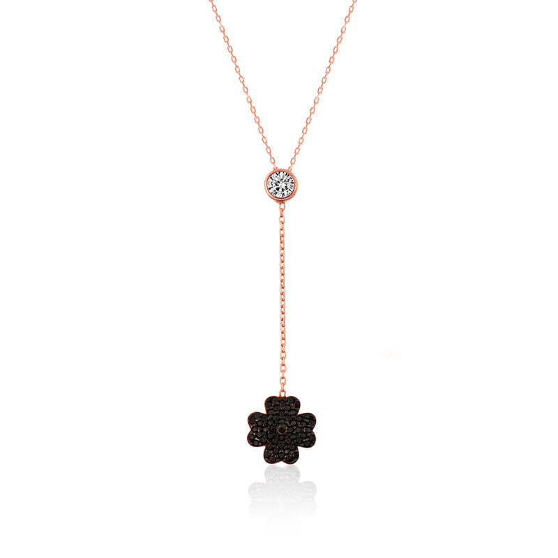 Silver Black Clover Women’s Necklace