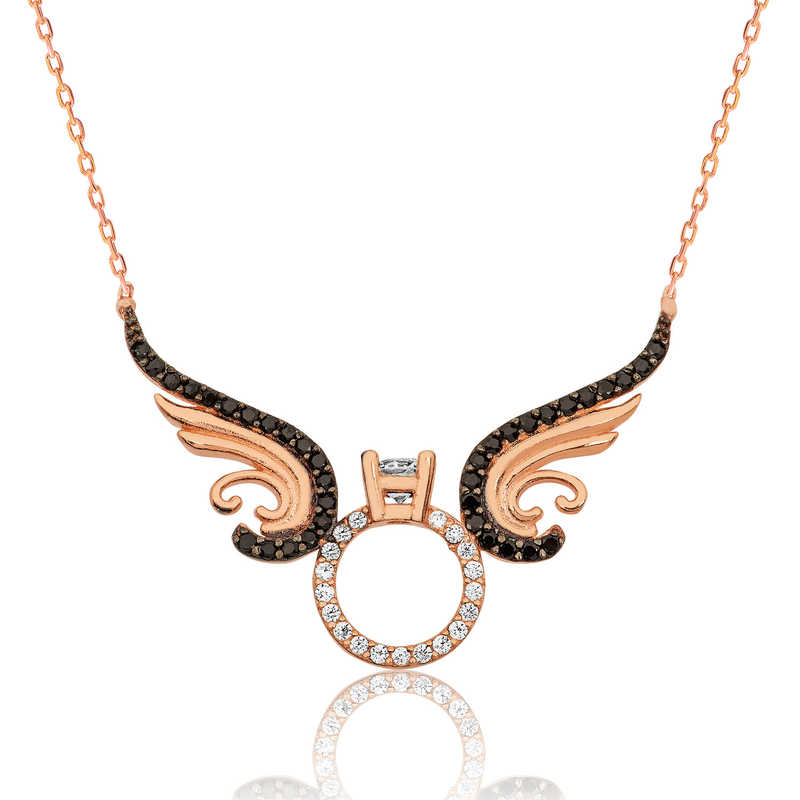 Silver Single Stone Angel Women’s Necklace