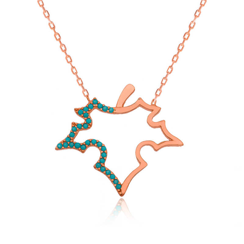 Silver Blue Leaf Women’s Necklace