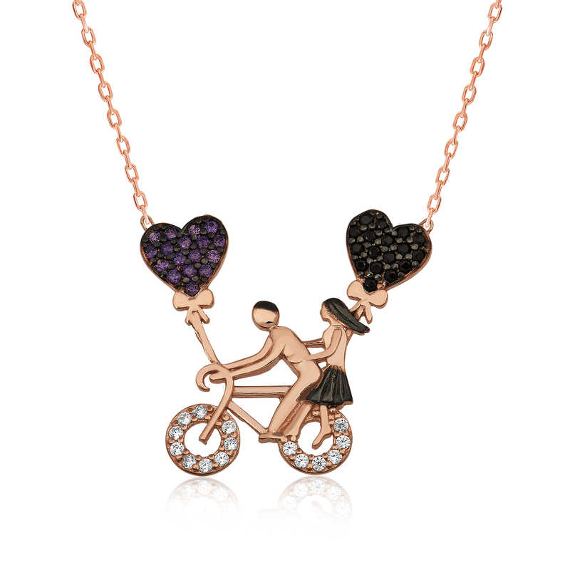 Silver Bicycle Lovers Women’s Necklace